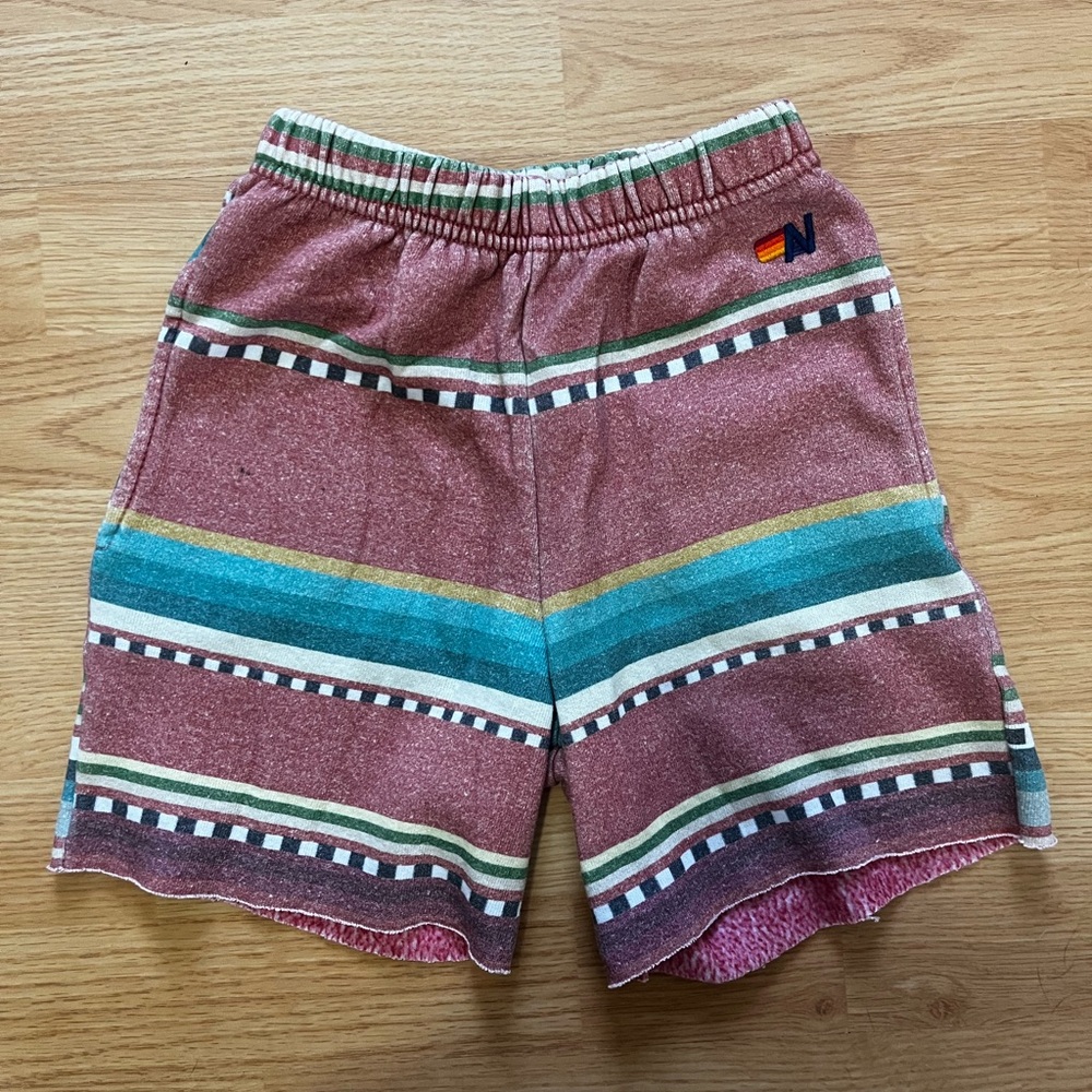 Aviator Nation kids Tulum sweatshorts sz 8 shorts stripe pockets boys summer